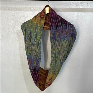 Cashmink Chevron Infinity Scarf Wrap Multicolor Soft Knit Germany Soft Warm